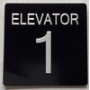 ELEVATOR FLOOR NUMBER SIGN with Raised letters/Image & Grade 2