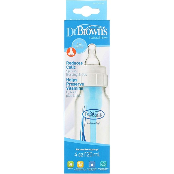 Dr Browns Natural Flow Standard Baby Bottle, 4 Ounce -- 3 per case.