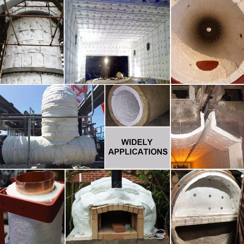 Lyrufexon Ceramic Fiber Insulation, 2 Pieces 24"x15.7"x1"Thick, 2600F Fireproof Insulation