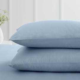 Bianca 200 Thread Count Cotton Percale Standard Pillowcase Pair Blue