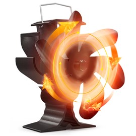 Signstek Stove Fan, Heat Powered Fireplace Fan with 6 Blades, Quiet Heat Circulation, Wood Stove Fan without Electricity for Wood Burner/Stove