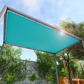 Windscreen4less 8' x 20' Waterproof Sun Shade Sail Straight Edge Outdoor Canopy Cover UV Block for Lawn Patio Backyard Garden Deck Pergola (Turquoise)