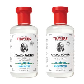 THAYERS Alcohol-Free, Hydrating, Unscented Witch Hazel Facial Toner with Aloe Vera Formula, 8.5 Oz (Pack of 2)