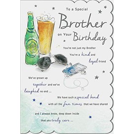 Piccadilly STUNNING TOP RANGE WONDERFULLY WORDED 5 VERSE TO A SPECIAL BROTHER BIRTHDAY CARD,White