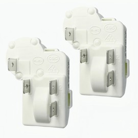 2 Pack Refrigerator Freezer Compressor PTC Starter Relay, 4 Pins Over Load Protector Accessories Compatible ZHB Series ZHB88-125P4.7 ZHB35-120P15 ZHB60-120P15 ZHB69-120P15 ZHB60-120P4.7