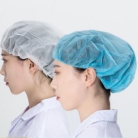 Non-Woven Sanitary Hair Cap, Double Band, 100 Count (M50209) - Kitchen/Cooking Hat White 100 Count 2ea