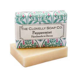 Clovelly Soap Co Natural Handmade Peppermint Soap Bar for all Skin Types 100g