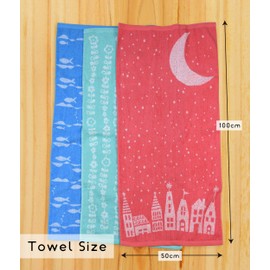 kosugizen Jacquard Fantasia Mini Bath Towel, 19.7 x 39.4 inches (50 x 100 cm), Set of 3 Patterns
