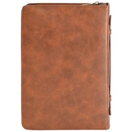 White Dove Designs Bible Cover-Classic Cross-Brown-XLG