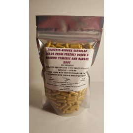 Ground Turmeric/Ginger Mix Capsules (300) - Non GMO - All Natural - Combo Packs Available! - Made Fresh On Demand!