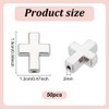 HOBBIESAY 50Pcs Antique Silver Cross Beads 15mm Tibetan Style Cross