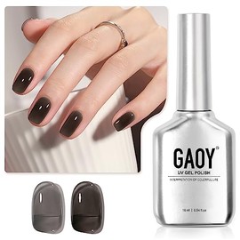 GAOY- Esmalte de uñas en gel Jelly Nude Black, 16 ml, translúcido, neutro y transparente, secado con luz ultravioleta