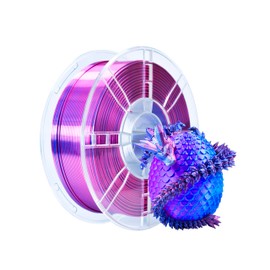 iBOSS PLA Plus Filament 1.75mm, Silk PLA+ Dual Color 3D Printer Filament, Blue Red Coextrusion Filament, Color Change Every Inch Filament 3D Printing Materials +/-0.02mm, 1kg/2.2lb, Silk Red Blue