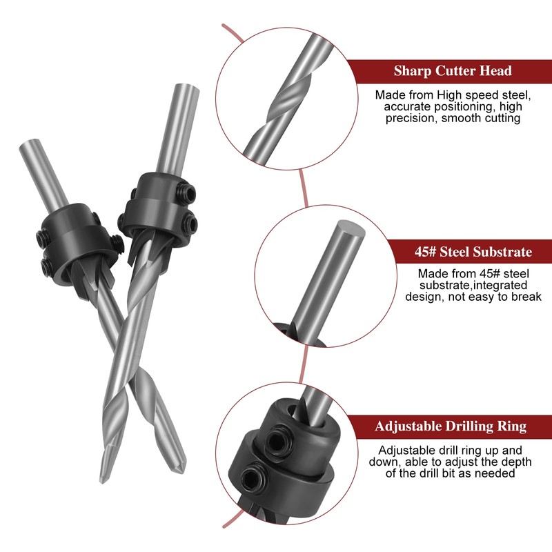 Faankiton 7PCS Countersink Drill Bit Set Woodworking Countersink Drill Bits,