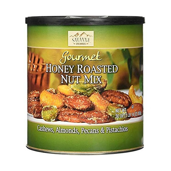Savanna Orchards Gourmet Honey Roasted Nut Mix - Cashews, Almonds, Pecans and Pistachios Economy 2 Pack s#BVBr(30 oz Each)