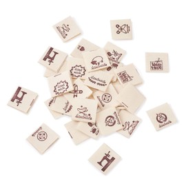 300pcs Khaki Cloth Tags Sewing Labels Printed Tags Laminated Stickers for Garment Sewing Name Labels Woven Craft Labels DIY Handmade Craft Handmade 39x21x0.3mm