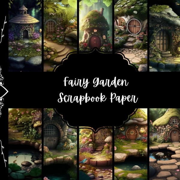 Fairy Garden Scrapbook Paper, Fantasy Junk Journal Paper, Mythical Creature