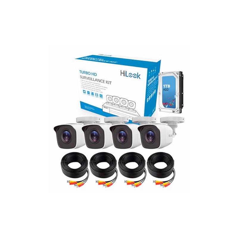 Hikvision Kit CCTV De 4 Cámaras Tipo Bala TurboHD 1080p