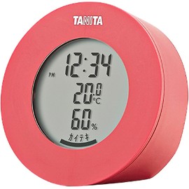 Tanita Thermometer/Hygrometer Clock Temperature Humidity Digital Tabletop Magnet White Pink TT-585 PK