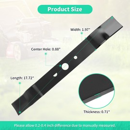 IDEASURE 2501302 Lawn Mower Blade for 19 Inch Mower Deck Compatible with Greenworks 25223 25272 25292 2500502, 1 Pack