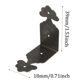Runseaway 25 Pcs Antique Bronze Decorative Corner Protectors,1.5" x 0.7" Right Angle Bracket Guards, Vintage Metal Corner Brace Cover for Furniture, Wooden Box, Jewelry Case, Photo Frame