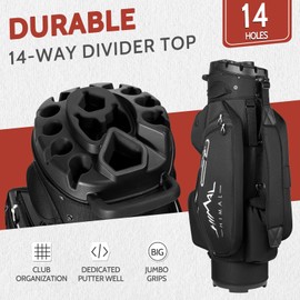 UNIHIMAL 14-Way Golf Cart Bag Pro with Full Length Divider Top, Golf Bag for Men with Handles and Rain Cover