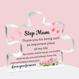 SDOFY Gifts for Step Mum - Step Mum Birthday Gifts Step Mum Gifts Acrylic Block Puzzle Presents for Step Mum from Step Daughter Step Mum Mothers Day Christmas Gifts