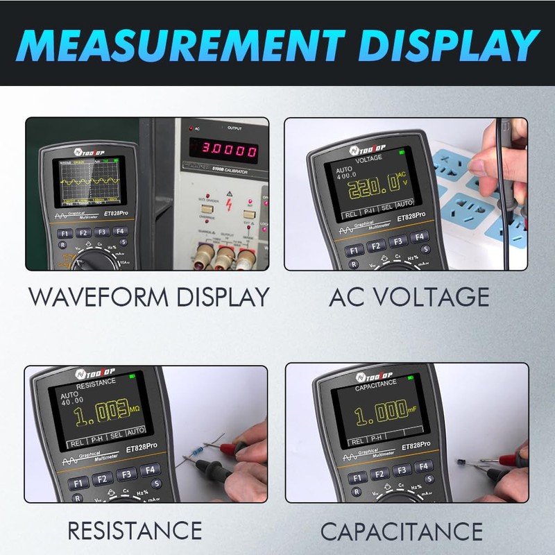 Oscilloscope Multimeter, 2-in-1 Intelligent Digital Scope Meter Multimeter, Professional LED