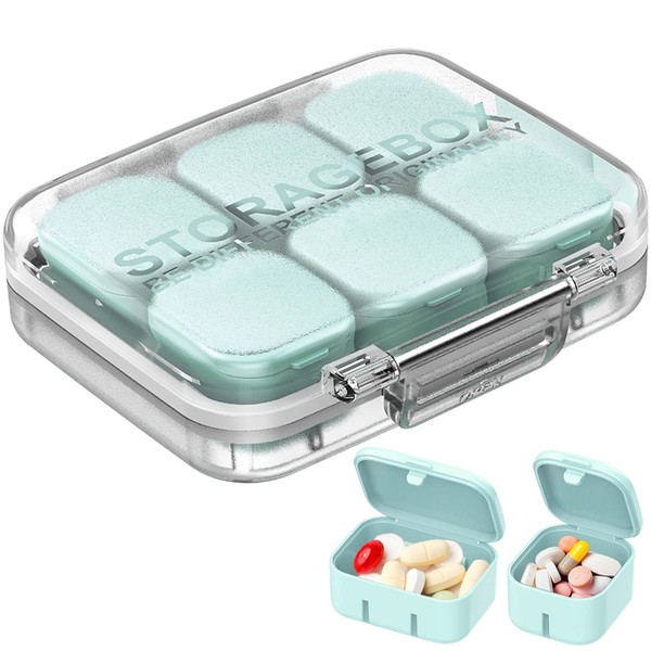 Pill Organizer SOFISO 4/6 Grid Free Assembly Travel Medicine Organizer 10 Day Pill Organizer Portable Pill Box Waterproof Pill Case Daily Medication Carry Case for Vitamins, Fish Oils, Supplements