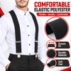 Men’s Heavy-Duty 2-Inch X-Back Suspenders with Adjustable Elastic Straps and