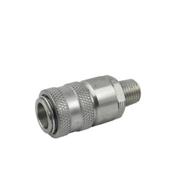 PD243 Series PD Steel Test Port and Diagnostic Equipment Quick Coupler with Male Pipe Thread, 1/8" Body Size, 1/4"-18 NPTF Thread Size, 2.1" Length