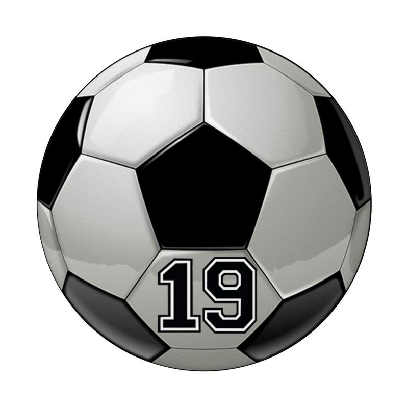 Soccer Player Number No 19 Football Ball Pop Socket