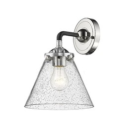 Innovations 284-1W-BPN-G44 Large Cone 1 Light Sconce Part of The Nouveau Collection, Black Polished Nickel