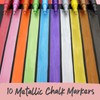 Metallic Chalk Markers (10 Pack) Liquid Chalk Pens - For