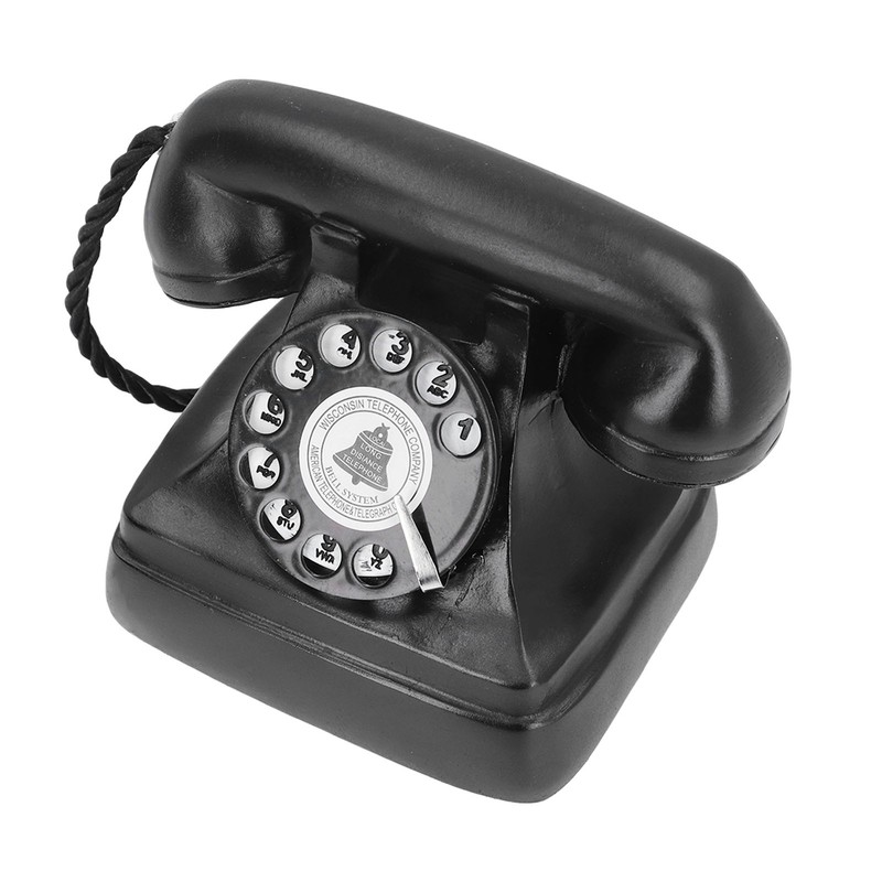 Decorative Telephone Creative Synthetic Resin Rotary Dial Retro Telephone Ornament