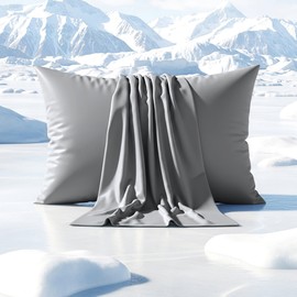 SLEEPHORIA Cooling Pillow Cases for Hot Sleepers, 2 Pack King Size Cool Pillow Case Cover with Durable Zipper, Silky Soft & Stays Cool All Night, Gentle on Hair & Skin (Dark Grey)