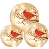 Crackle Glass Ball Cardinal Lamp with Timer, Light Up Red