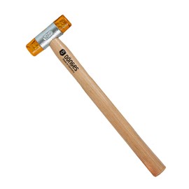 Dönges Non-rebound Soft Hammer with Painted Ash Handle, Diameter 22 mm, 140 g Light, Interchangeable Heads in Yellow, Made in Germany, Plastic Mallet, Rubber Mallet, Multifunctional Hammer