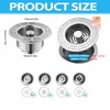 Sink Plug (71-85 mm), 3-in-1 Plug for Kitchen Sink, Stainless