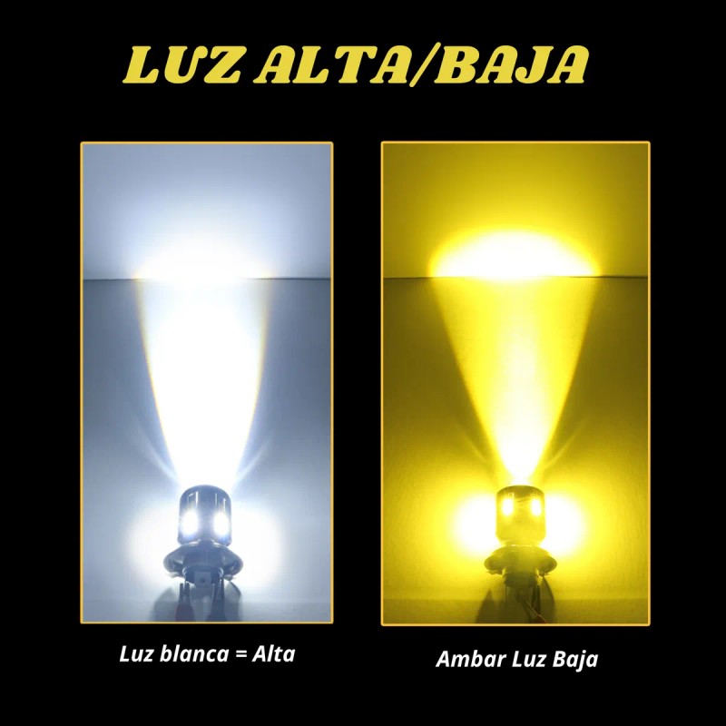 Par Foco Lupa Proyector Luz Bco Amarillo Moto Italika W150