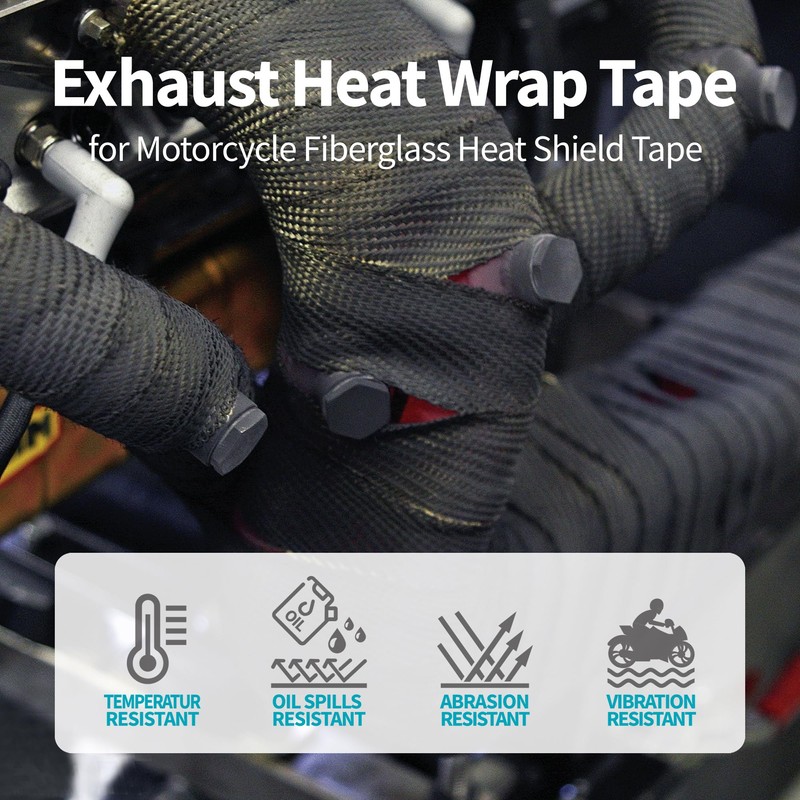 NEZUIBAN Exhaust Wrap 2" x 50FT, High Temp Header Wrap