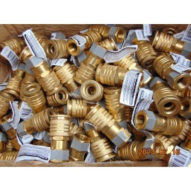 GRIP-RITE (1) 3/8" Female NPT X 3/8" Industrial Quick Coupler Air Hose Fitting BRASS