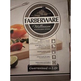 Farberware Millenium 3Qt Stainless Steel Saucepan Pot DW Safe Glass Lid NIB