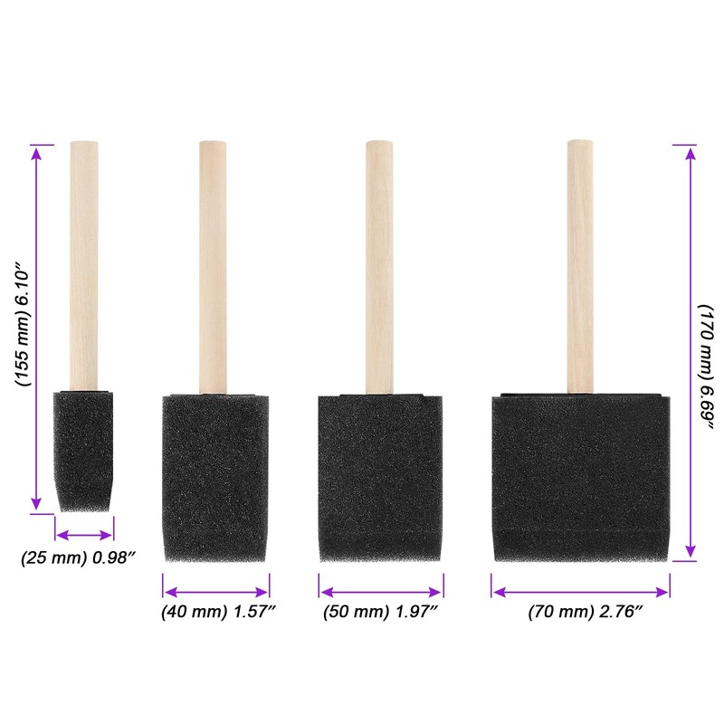 JOIKIT 40 Pack 4 Sizes Foam Paint Brush, Sponge Foam