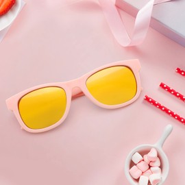 FEISEDY Kids Polarized Sunglasses Toddler Sunglasses Age 2-8 Unbreakable Sunglasses with Strap for Baby Girls Boys B2352