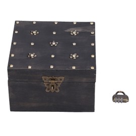 Treasure Props Storage Box with Password Lock Retro Wooden Storage Box for Home Living Room