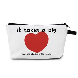 MoCaliduccious A Big Heart Makeup Bag Teacher Thank You Gifts for Women Inspirational Cosmetic Case Appreciation Gift Thank You Present Travel Toiletry Organizer Practical Makeup Pouch