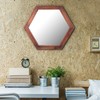 Stonebriar Decorative 24" Hexagon Wall Mirror with Redwood Frame and