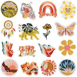 Youery Iron-On Patches for Children, 16 Pieces, Maya the Bee, Patch Sticker, Patch, Appliques