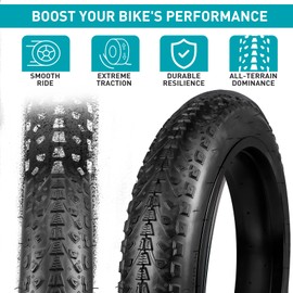 BALINGE 20x3.0 Electric Bike Tire 20 x 3 eBike Tires Fat E-Bike Tires 20 x 3 Bike Tires Heavy Duty High-Performance Wear-Resistant E-Bike Mountain Snow 20x3 Bicycle Tires，1 Tire，Black